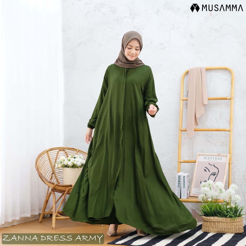 BARU - ZANNA DRESS ORIGINAL BY MUSAMMA - ABAYA SUPER KLOK - GAMIS SERAGAM PENGAJIAN - GAMIS LENGAN P