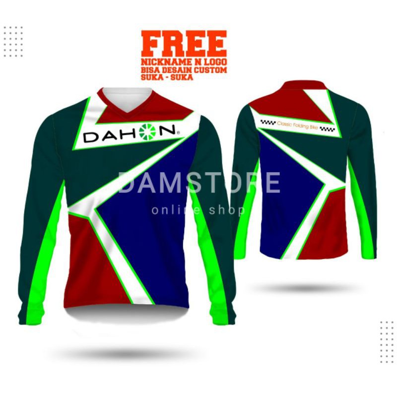 Jersey sepeda lipat, folding bike, Seli, mountain bike, road bike, Gowes,DAHON Dewasa Lengan Panjang