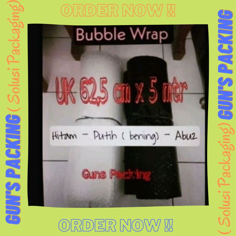 

Bubble Wrap (Uk 62,5 cm x 5 mtr) Best Qualty - Termurah Tanpa Syarat