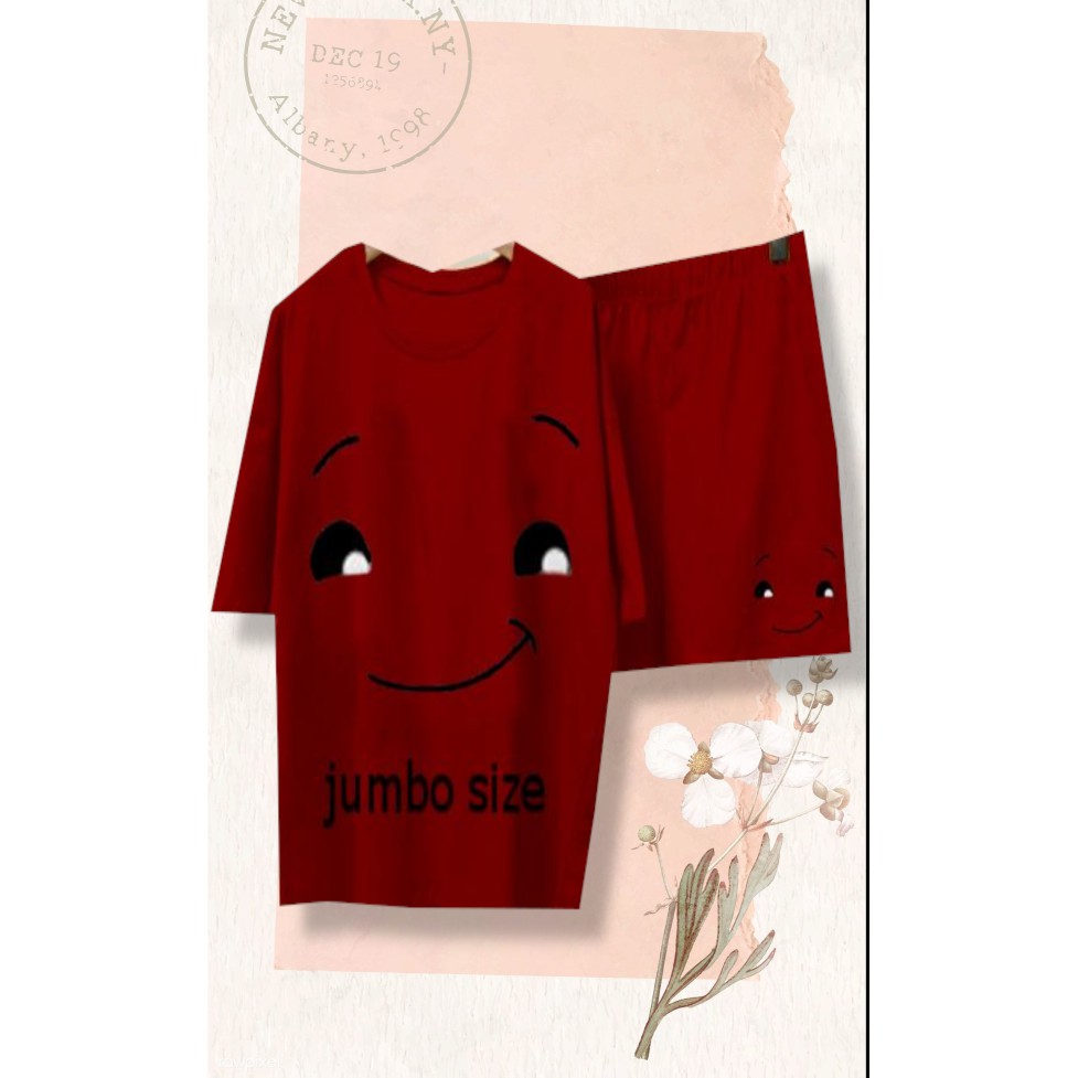 vision online setelan imut smile wink jumbo emoticon /setelan baju dan celana jumbo xxl