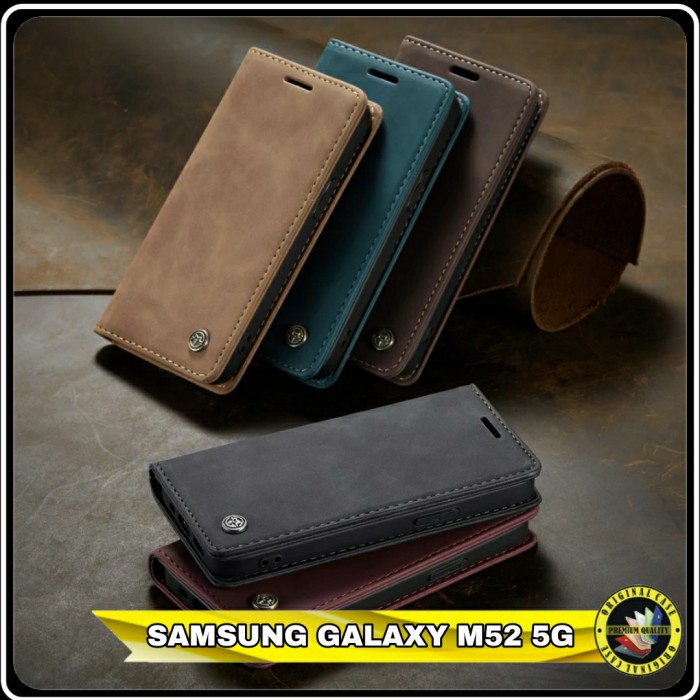 Casing Samsung Galaxy M52 M 52 5G FlipCase Dompet kulit Premium Cover