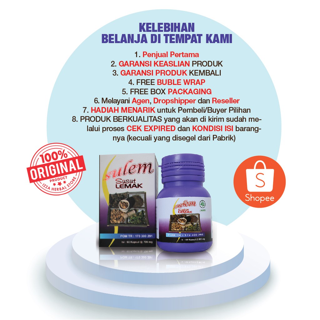 SULEM Kapsul SUSUT LEMAK HERBAL Pelangsing Ampuh Diet Badan Alami Langsing CEPAT AMAN Detox hsc BPOM