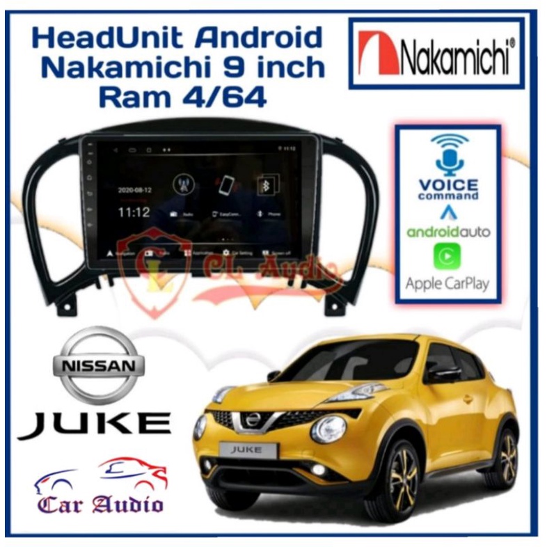 Head Unit NAKAMICHI ANDROID NISSAN JUKE RAM 4/64GB APPLE CARPLAY