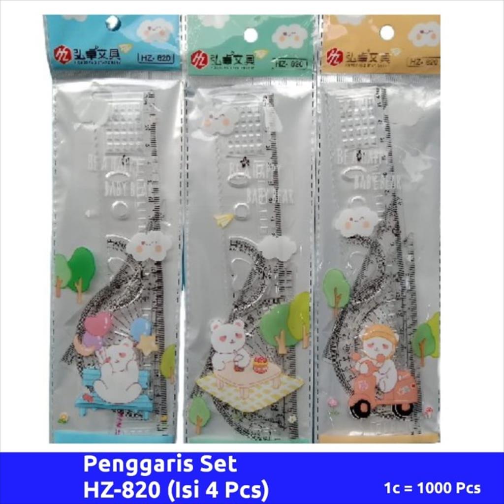 

[PAM] Penggaris Set HZ-820 (Isi 4 Pcs)