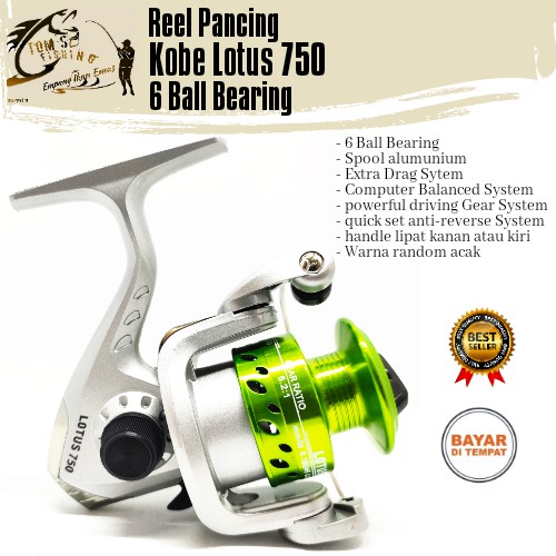 Reel Pancing Kobe Lotus 750 (6Bearing) Spool Alumunium
