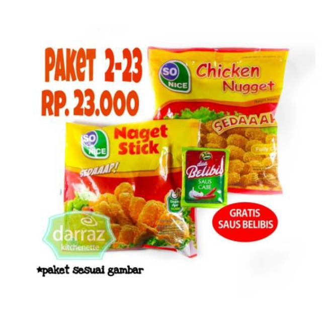 Paket sonice/ so nice/ nuget sosis / Frozen food | Shopee