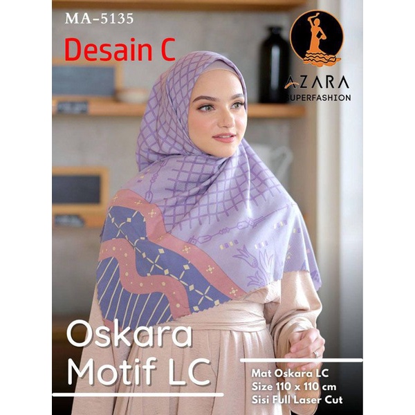 Promo RANDOM Hijab Kerudung Jilbab Segiempat Motif Oskara By Umama Scarf