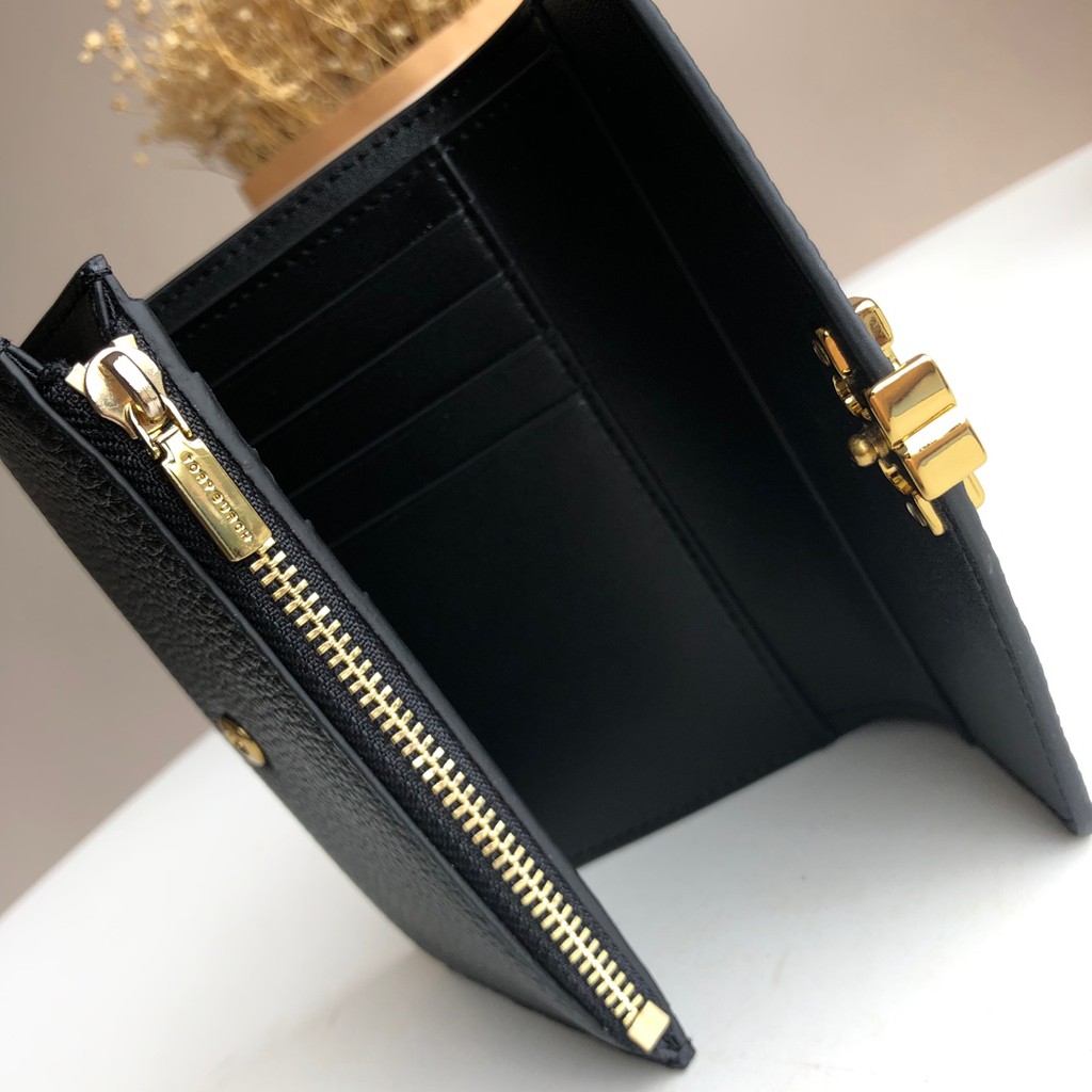 (SameDay Grab)  Original TB head layer cowhide women's short purse folding purse