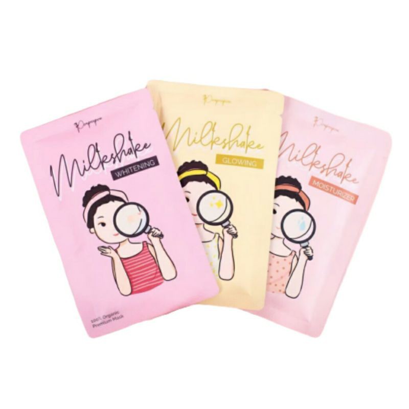 Masker Premium Organik 25gr Milkshake by Poupeepou