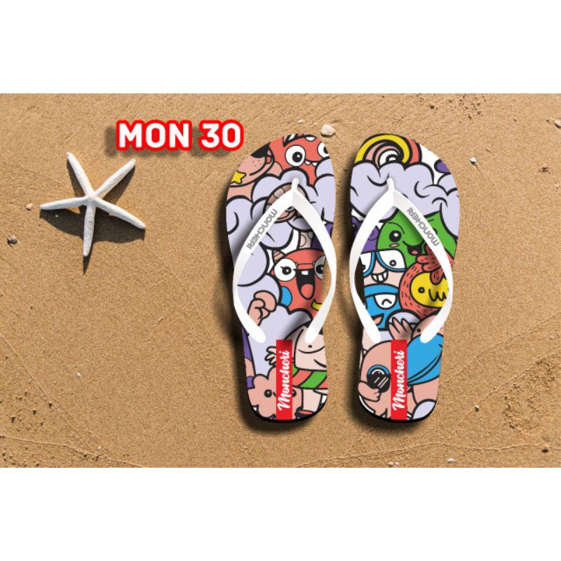 Sandal Jepit Wanita Printing Moncheri MON 30 Sandal Terbaru