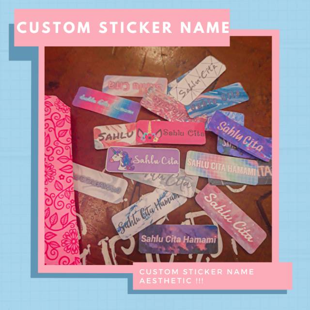 

[Ready] PAKET Custom Sticker Name Aesthetic