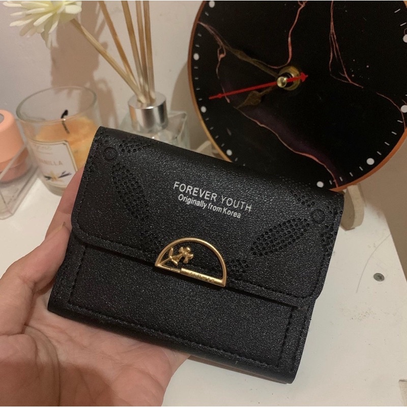 Dompet Mini Lipat Hitam Forever Young