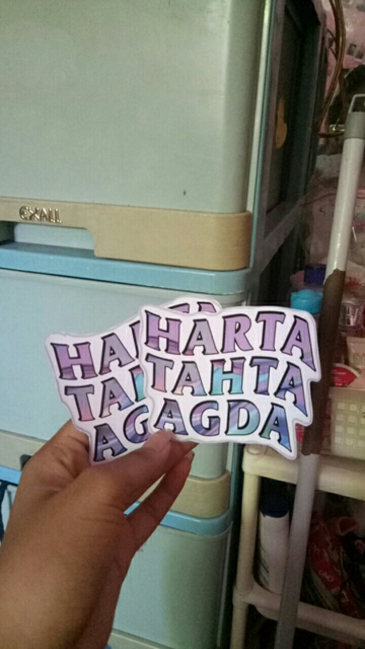 Stiker Harta Tahta Siapa(bisa Custom Bebas Tulisan Apa Saja)