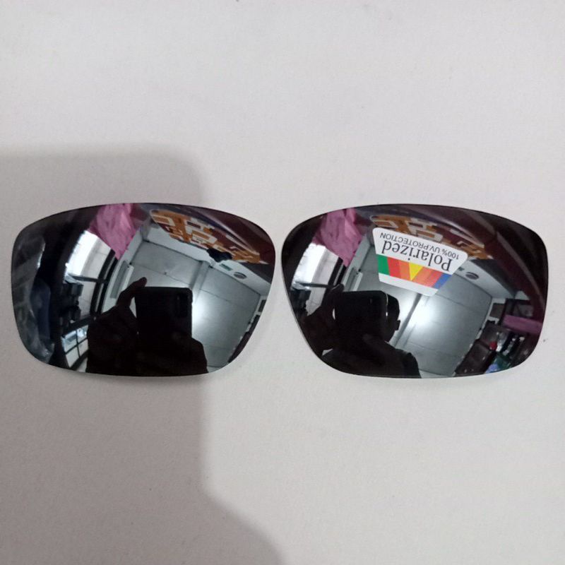 Oakley straightlink silver titanium polarized lens
