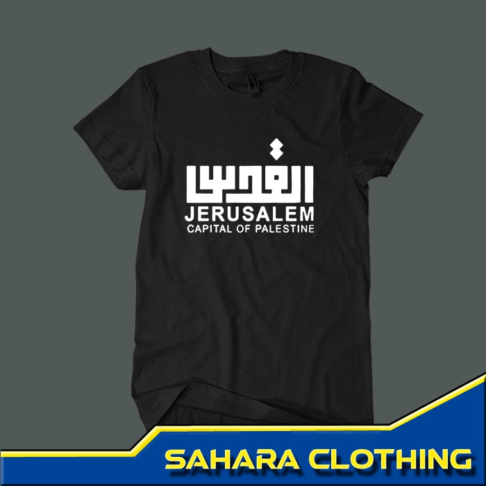 Kaos CAPITAL OF PALESTINE JERUSALEM AL-QUDS Kaos Pria Wanita Dewasa Dengan Cotton Combed 30s Premium