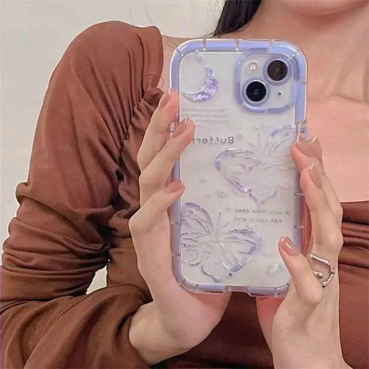 Case Desain Kupu-Kupu Bulan Ungu Untuk iPhone 12 13 11 Pro Max X Xs Max Xr hnbg