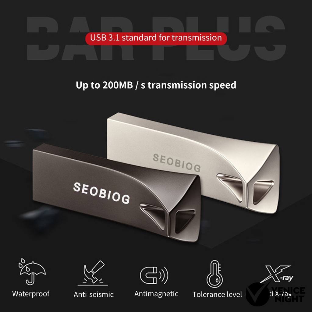 (SF) Seobiog Flash Memory Stick Usb 3.1 Transmisi Kecepatan Tinggi Bahan Metal Untuk Speaker