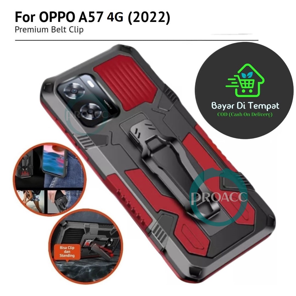 CASE HP FOR OPPO A57 4G (2022) KICKSTANDING CLIP CASING HP ROBOT CASE ARMOR KESING HP COVER