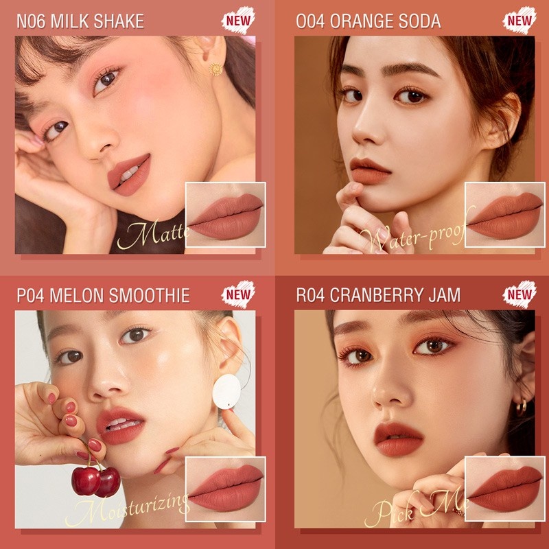 ( ORIGINAL ) PinkFlash Ohmykiss Lipstick Matte Lembut Tahan Lama Melembabkan Dengan 14 Warna Cantik