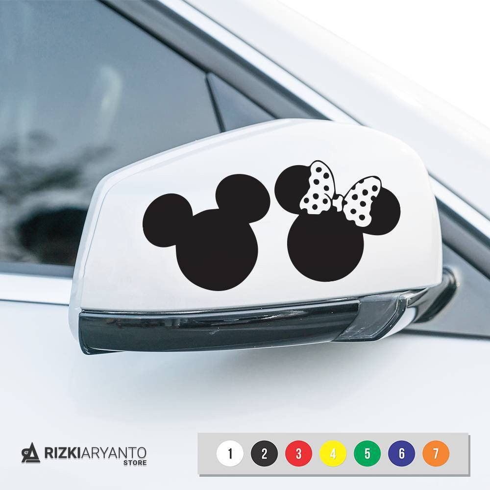 Stiker Spion Mobil Mickey Mouse dan Minnie Mouse Sticker