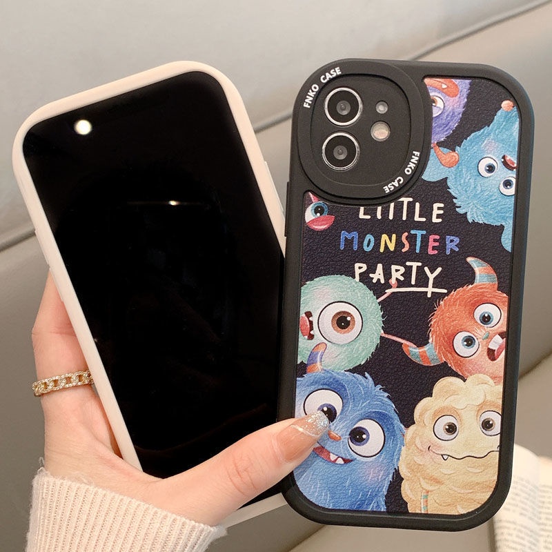 Case Desain Kartun Monster Kamera Melingkar Untuk IPhone 12 13 11 Pro Max X Xs Max Xr 7 8 Plus Xgs1