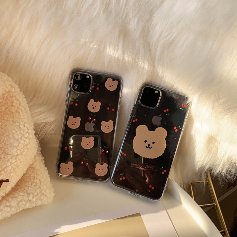 Cherry Bear Transparan Simple Softcase Polos Bening iphone 7/8+ XS XS Max XR 11 Pro Max 12 Pro Max