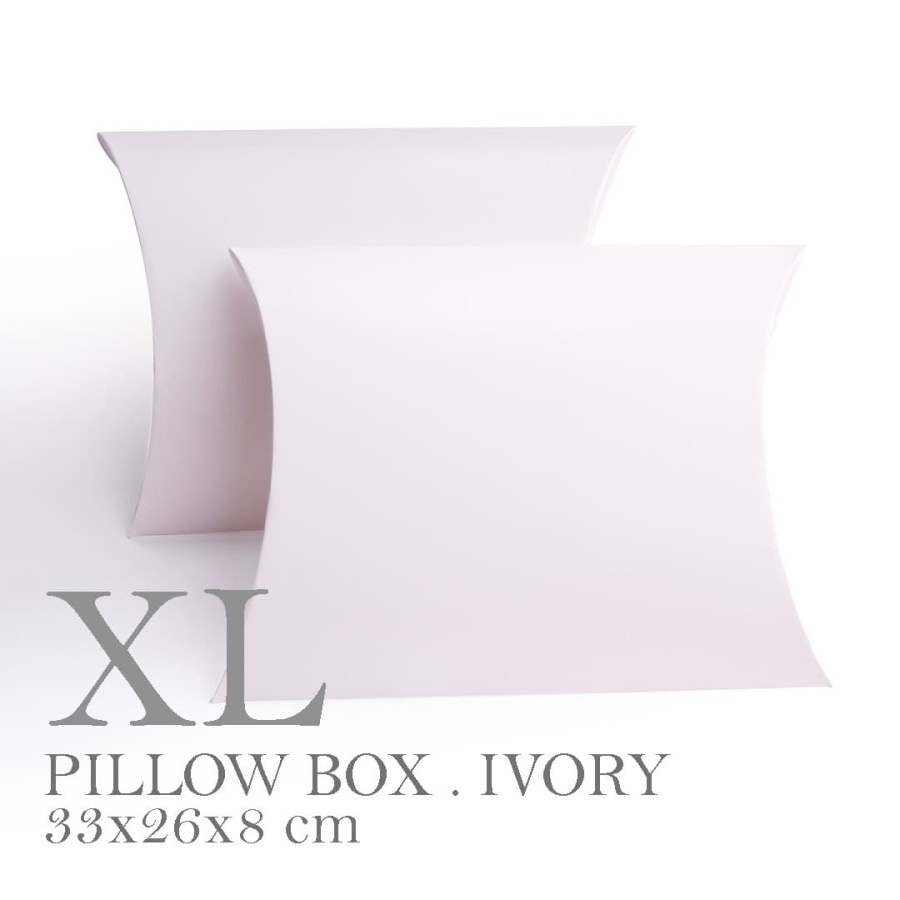 

Pillow Box Putih Size XL Kotak Souvenir Kardus Kemasan Hampers Hadiah Dus Bingkisan Gift Packaging