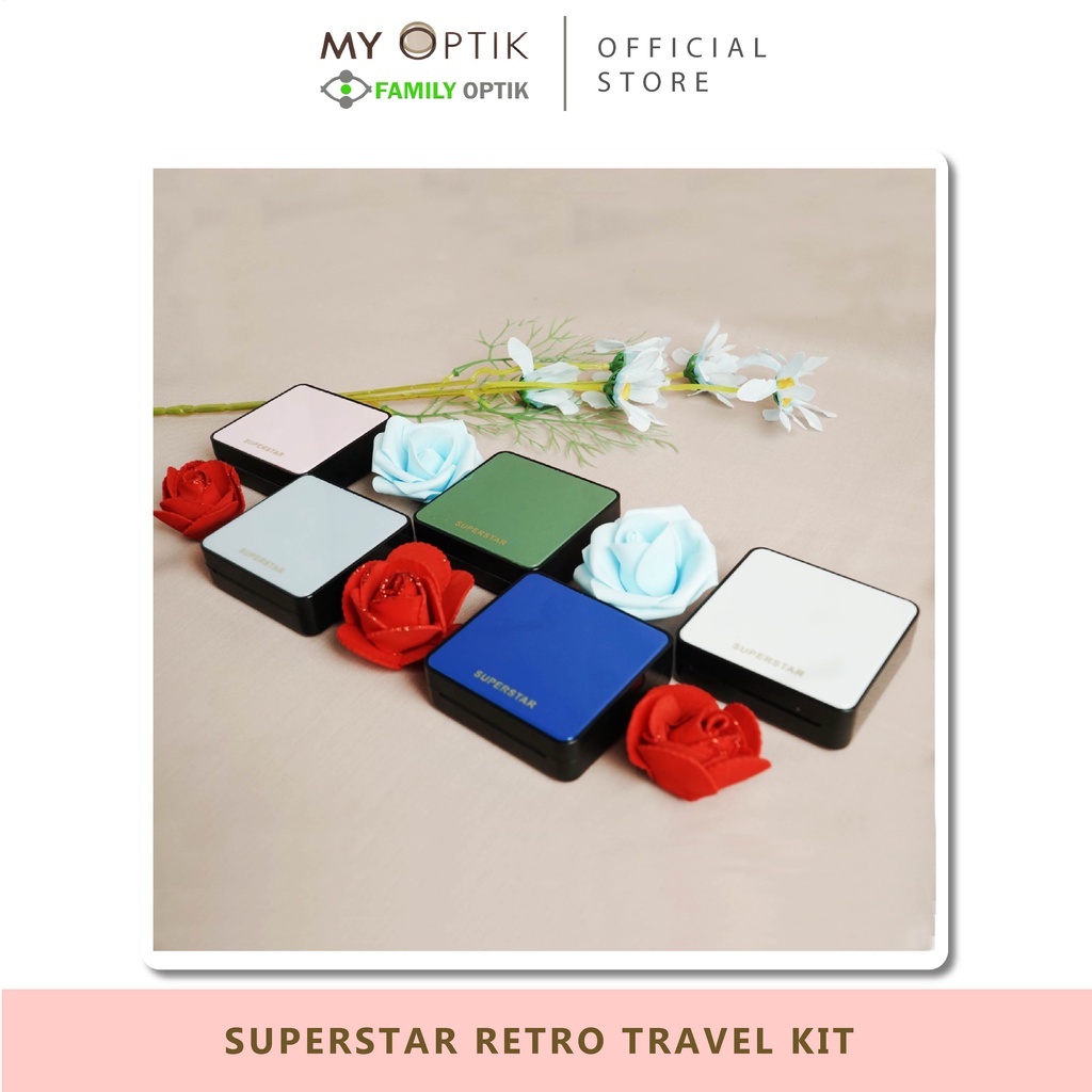 Kotak Lensa Superstar Retro travel kit tempat softlens