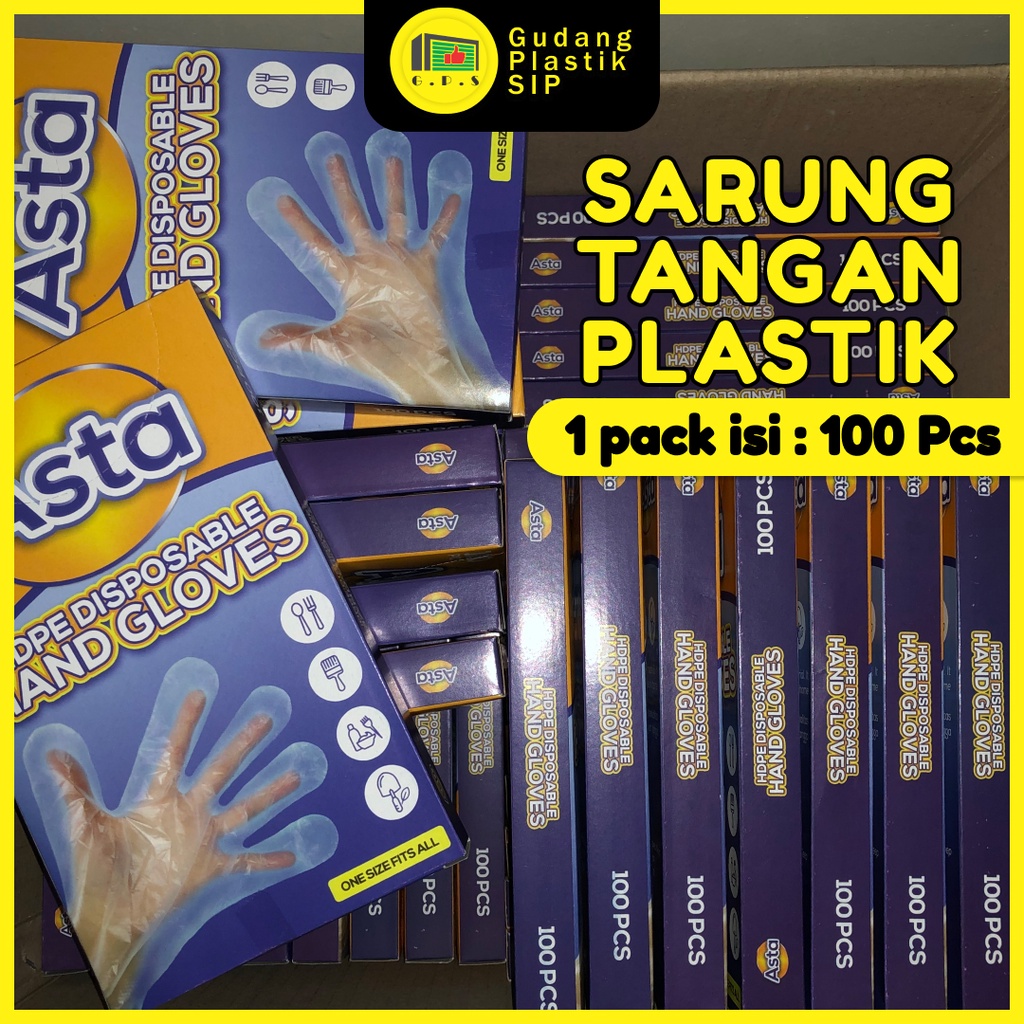 Sarung Tangan Plastik isi 100 Higenis // Serbaguna // Disposable Hand Gloves