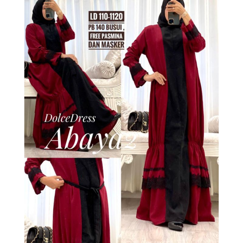 Daster arab DOLCE ABAYA Gamis Syar'i Dress Mewah