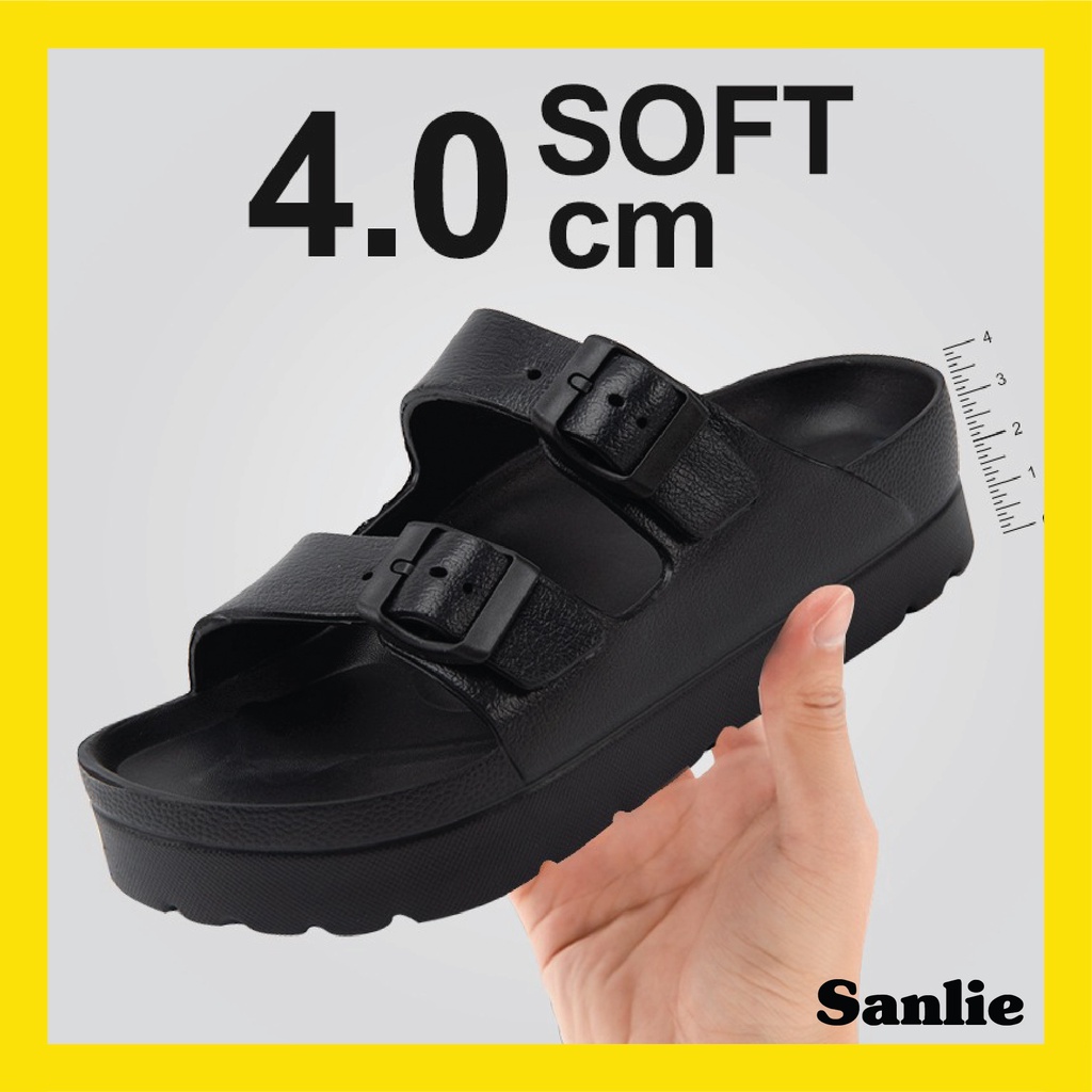 Sanlie Sandal Slide EVA Platform Baru untuk Wanita Ringan / Sandal Slide Sol Tebal Nyaman Wanita Gesper Ganda Lembut V-03