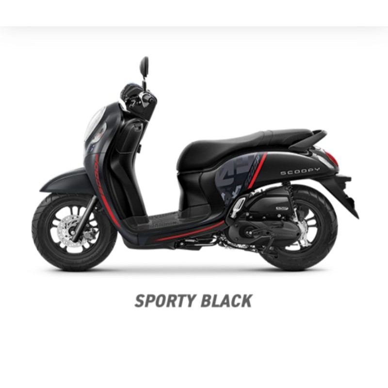 striping sticker 0Riginal standar Honda Scoopy fi sporty black 2021