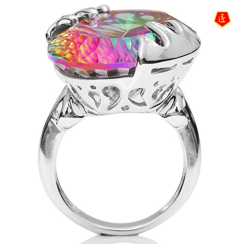 [Ready Stock]Colorful Topaz Ring Fashion Personality