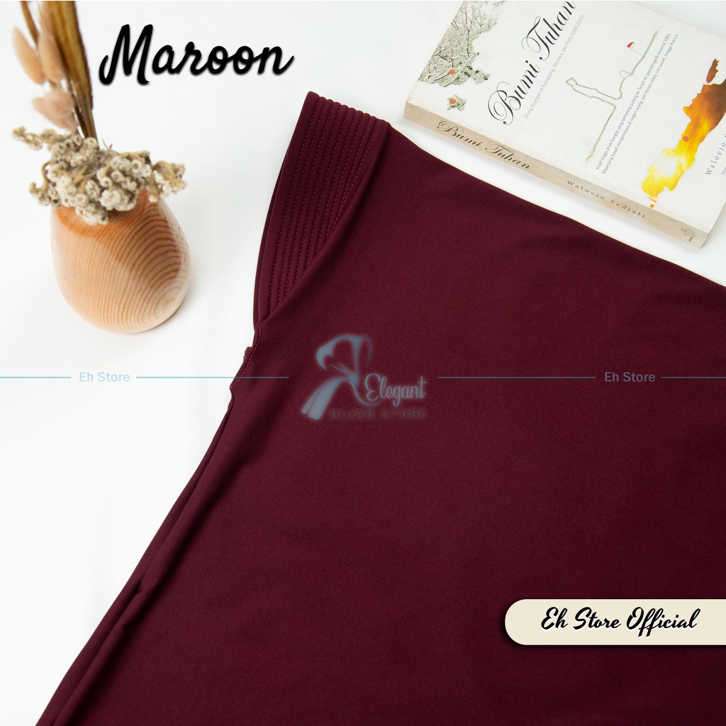 JILBAB BERGO HAMIDAH SPANDEX JERSEY PREMIUM | HIJAB SPORT I JILBAB SPORT I KERUDUNG BERGO I JILBAB INSTAN-Maroon