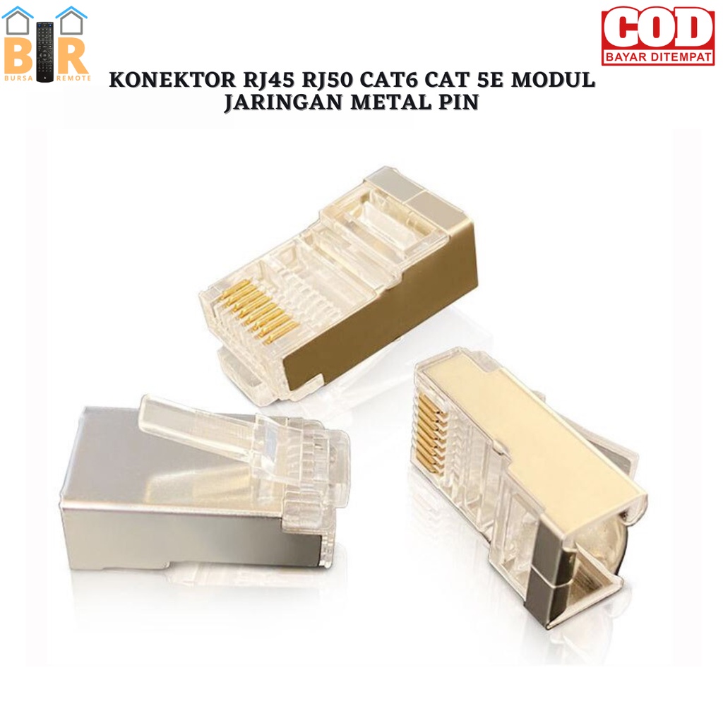 Connector RJ45 UTP Cat 5e KONEKTOR RJ45 MODUL JARINGAN METAL PIN