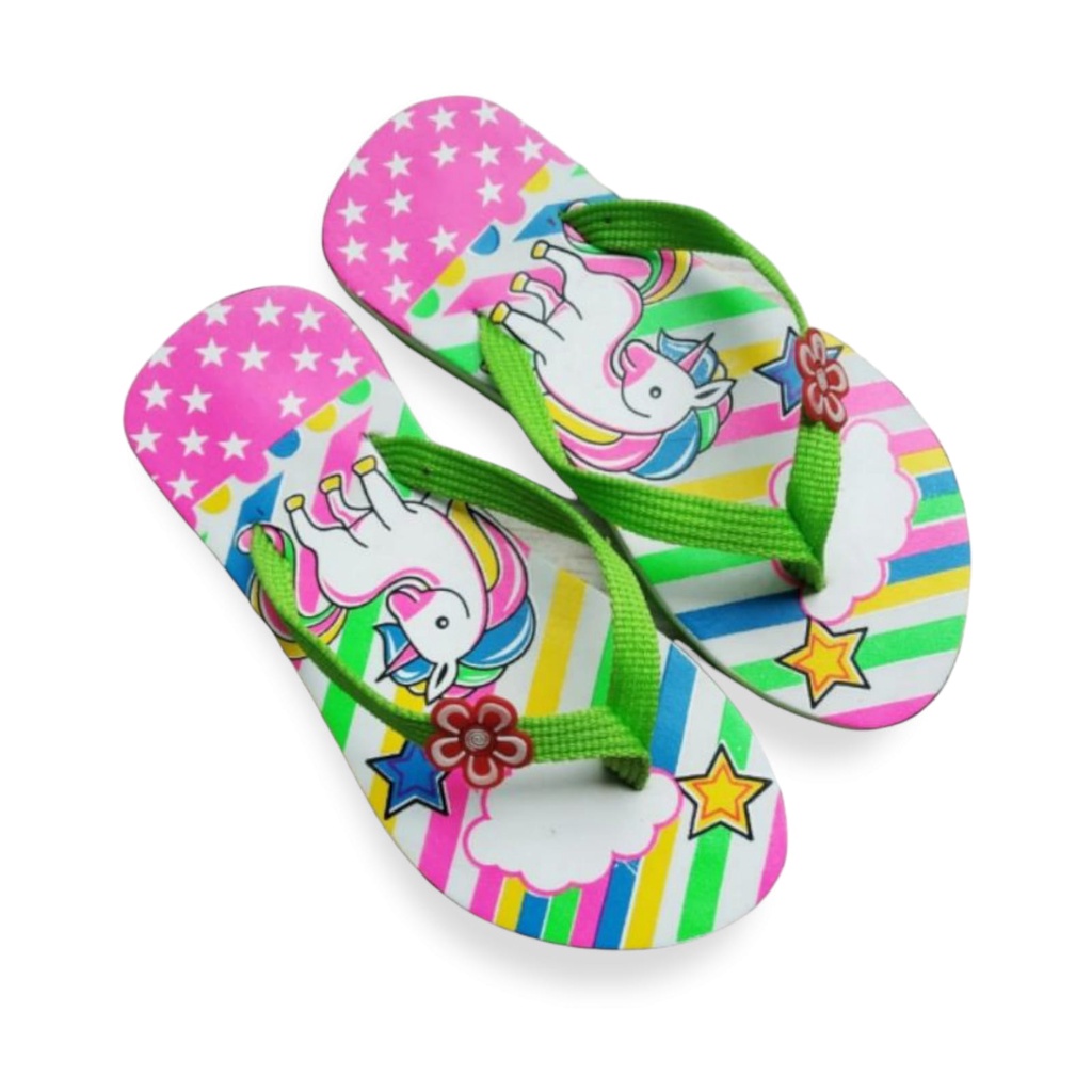 Sandal Anak perempuan UNICORN/KUDA PONY | Sendal Karakter Anak | Sandal jepit anak unicorn