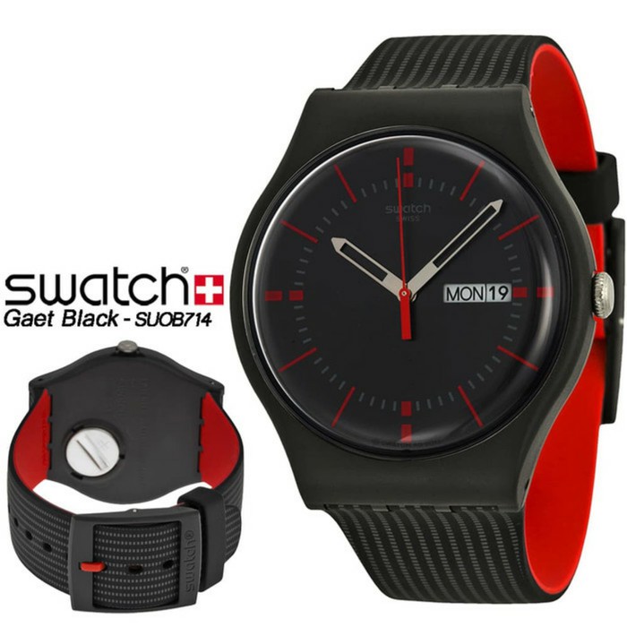 SWATCH SUOB714 - Jam Tangan Pria - Hitam Original