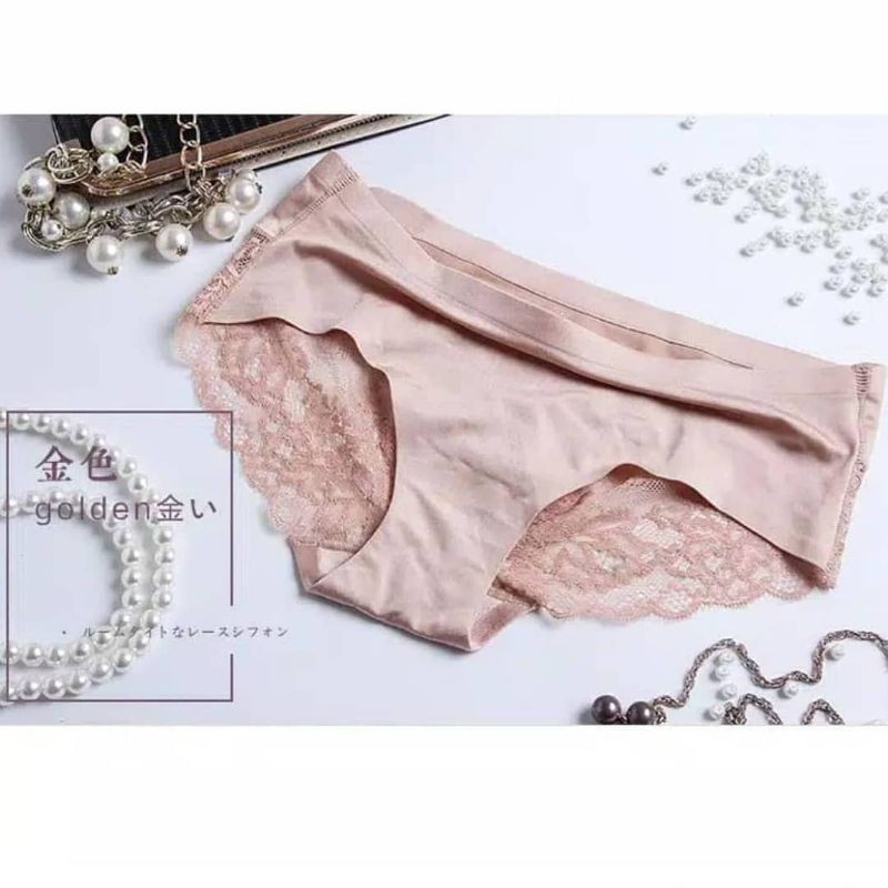 Desecrettz Panties #007 Celana Dalam Wanita Sexy Bahan Renda Model Cheeky Panty, CD Wanita