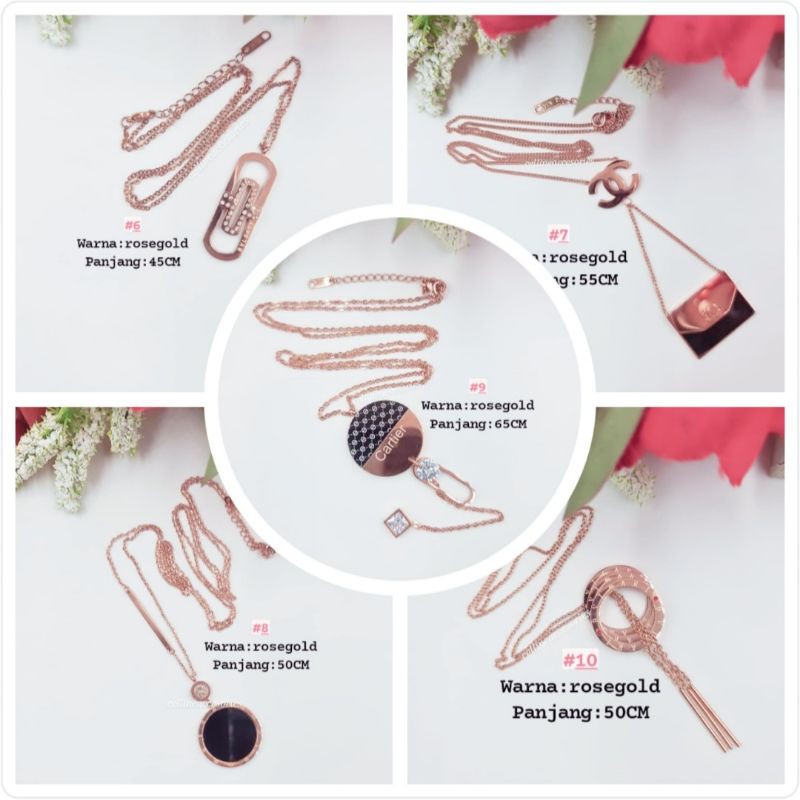 KALUNG TITANIUM PANJANG ROSEGOLD/KALUNG ROSEGOLD