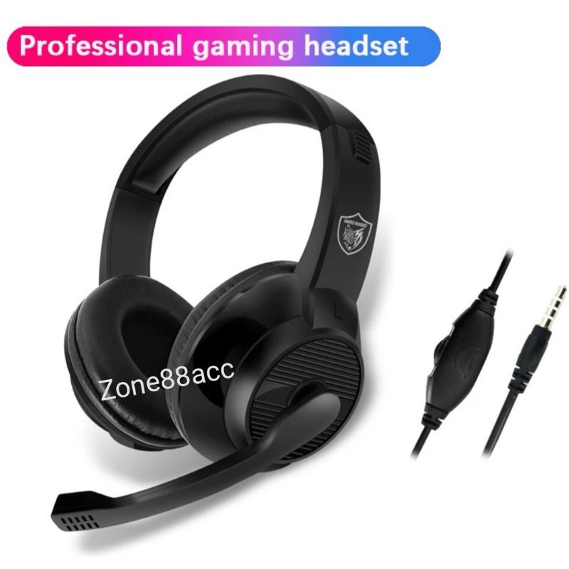 Headset Handsfree Earphone Audio Headphone PC Komputer HP Game Gaming Pubg Ff Mobile Legend Overhead