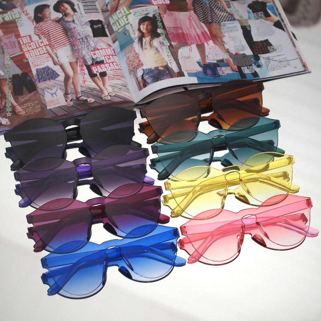 Kacamata Jelly Pria Wanita Kacamata Fashion Murah / Kaca Mata Candy Sunglasses Korea Warna Warni-5