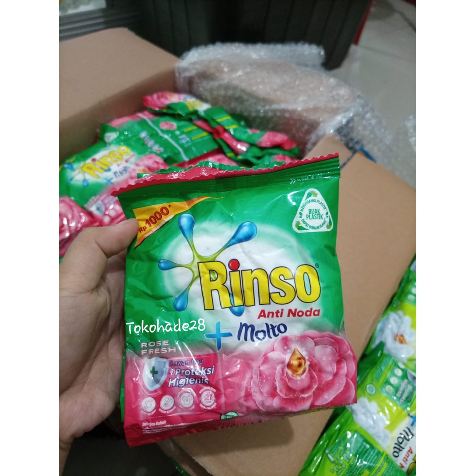 1 RENCENG Rinso Bubuk Anti Noda Plus Molto Detergen Bubuk sachet 40g