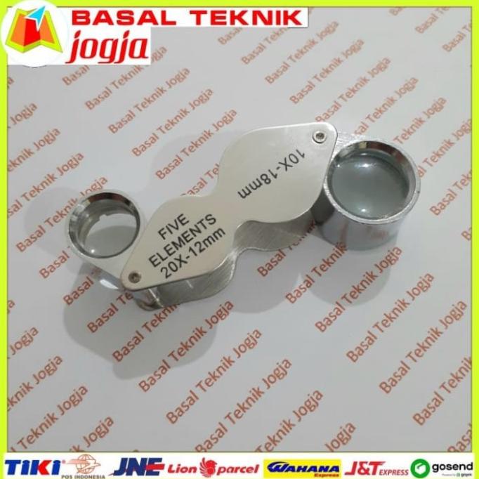 

(COD) Loupe lup geologi 2 lensa stainless kaca pembesar batu batuan CUCI GUDANG Kode 755