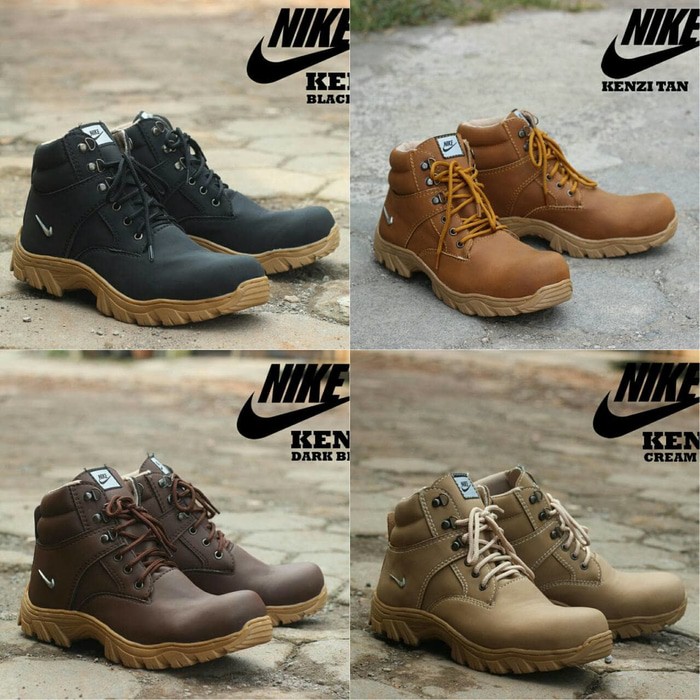 SEPATU PRIA FASHION SPORT FORMAL HITAM COKLAT PUTIH - Sepatu Nike Boots Safety Pria Kenzi - Be