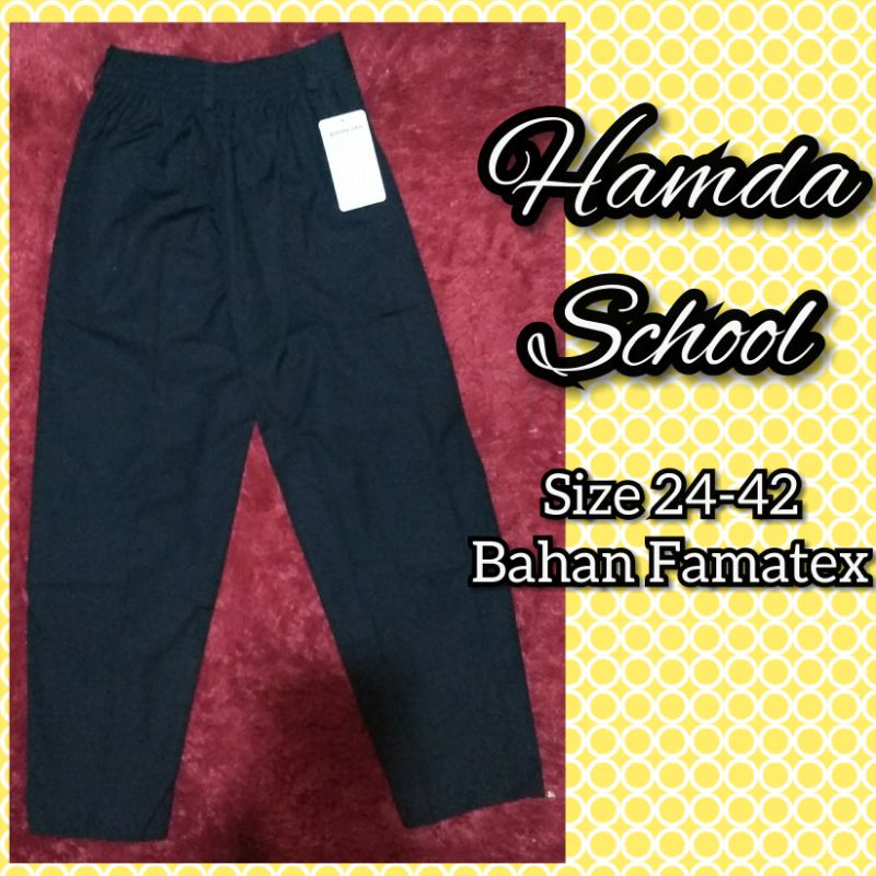Celana Sekolah Panjang Karet Hitam Untuk Sd/Smp/Sma Seragam Sekolah