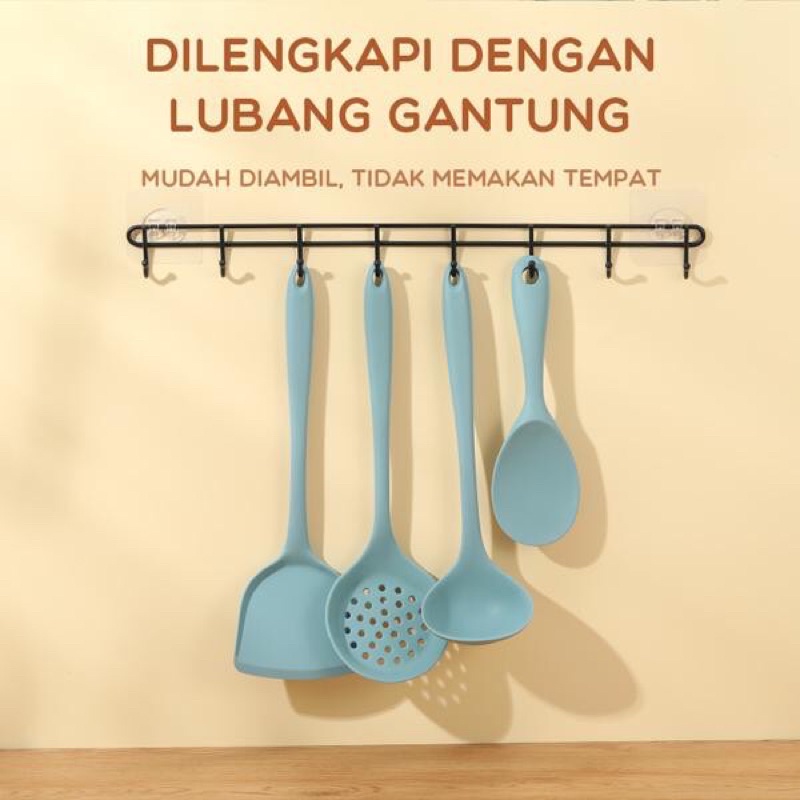 SAMONO SKW Alat Masak Plastik Spatula Sendok Sayur Silikon Kitchen Utensil Tahan Panas Food Grade Bir