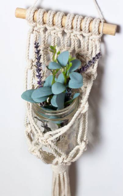 READY STOK) macrame pot gantung/ macrame plant hanger (POT 018)