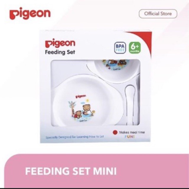 Pigeon Feeding Set Mini - Alat Makan Bayi Sendok Piring Mangkok