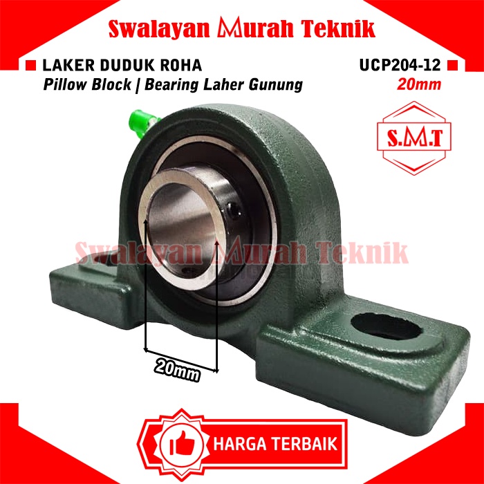 ROHA UCP204-12 Laker Duduk 3/4&quot; Pillow Block 20mm Bearing Laher Gunung