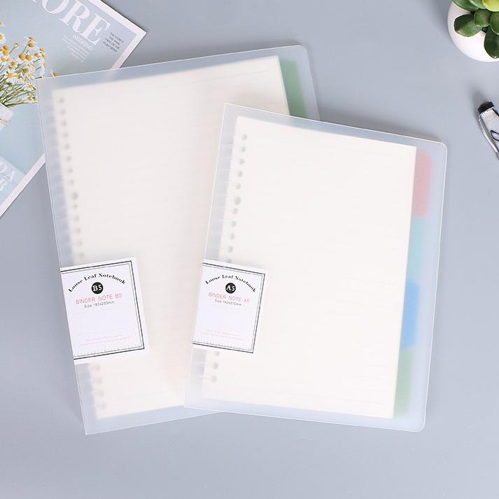 

[KODE HMVWL] Buku Binder B5 Transparan dan Loose Leaf Binder B5 26 Ring dan Binder A5 20 Ring Bahan Plastik